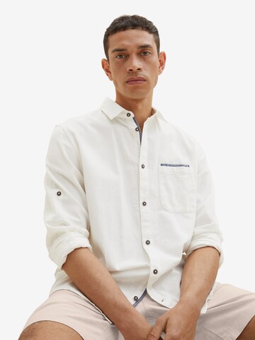 TOM TAILOR Regular fit Button Up Shirt in White