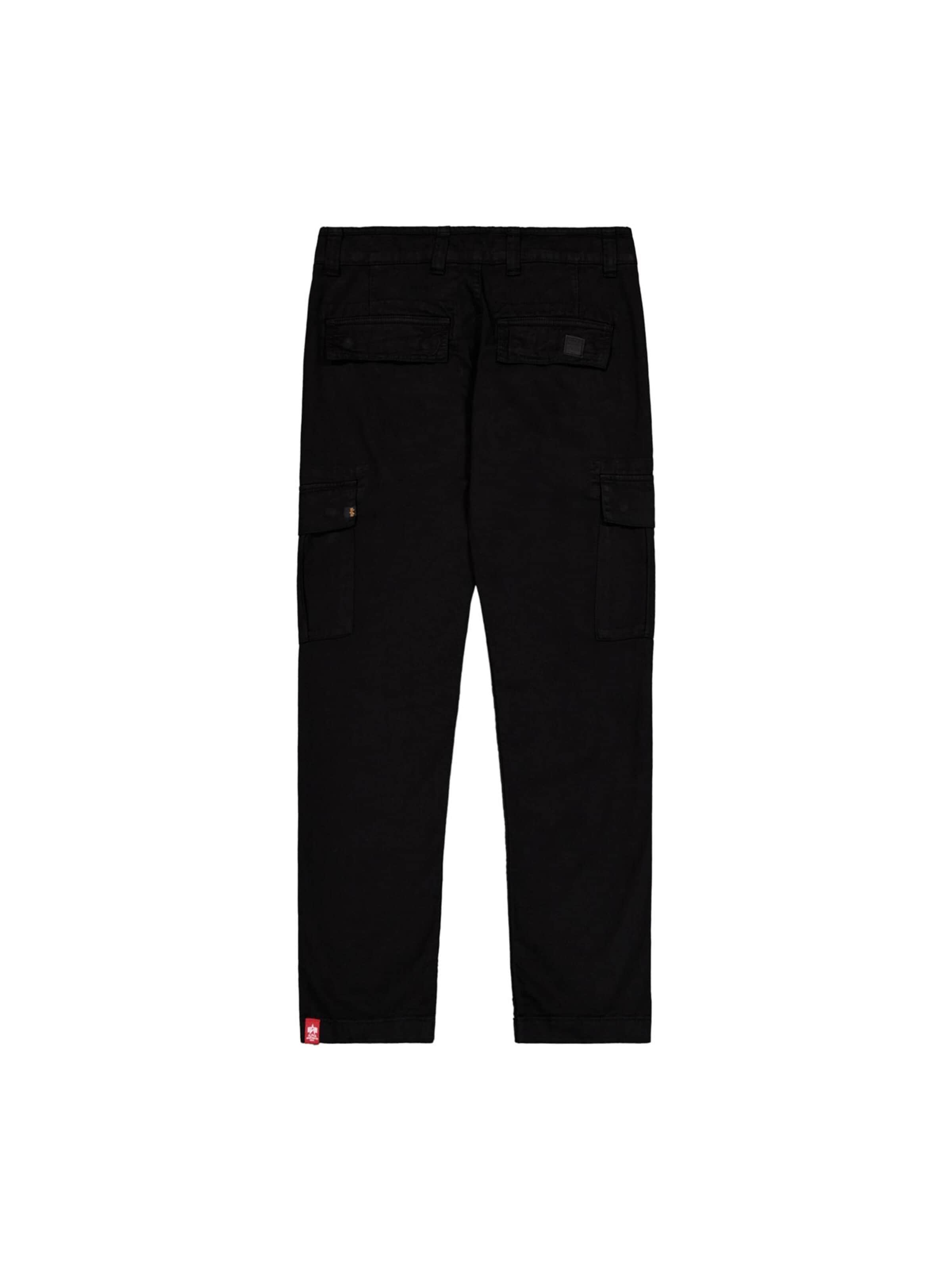 juoda ALPHA INDUSTRIES Standartinis Laisvo stiliaus kelnės 'Agent'