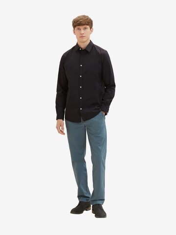 TOM TAILOR Regular fit Button Up Shirt in Black