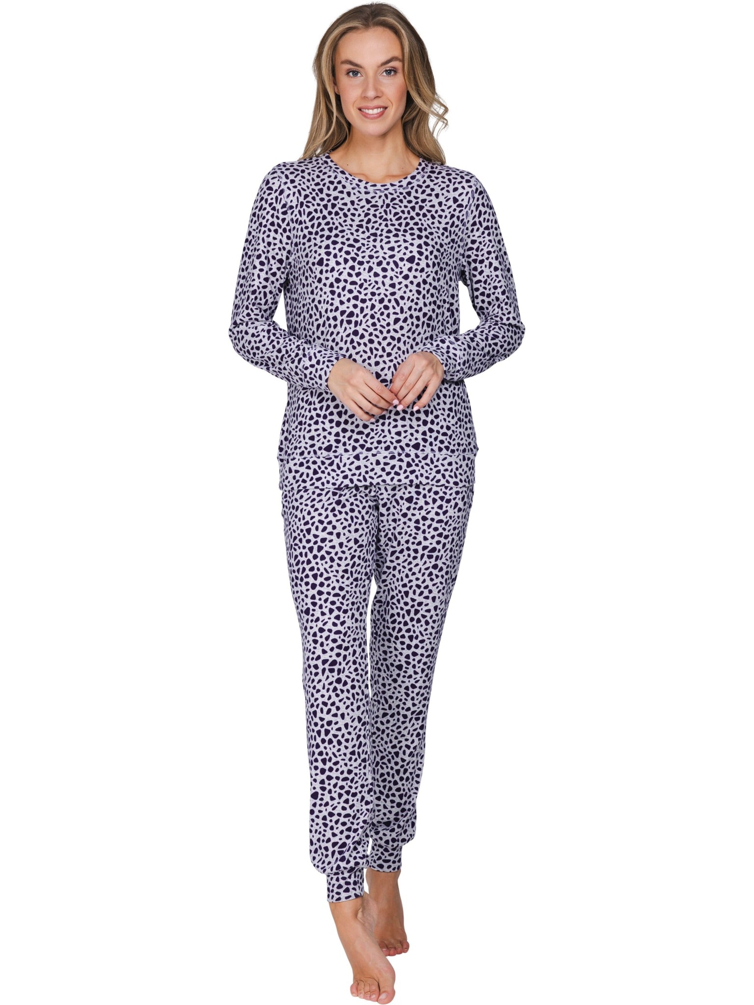 Pastunette Pyjama 'Purple Pebbles' in Grijs: voorkant