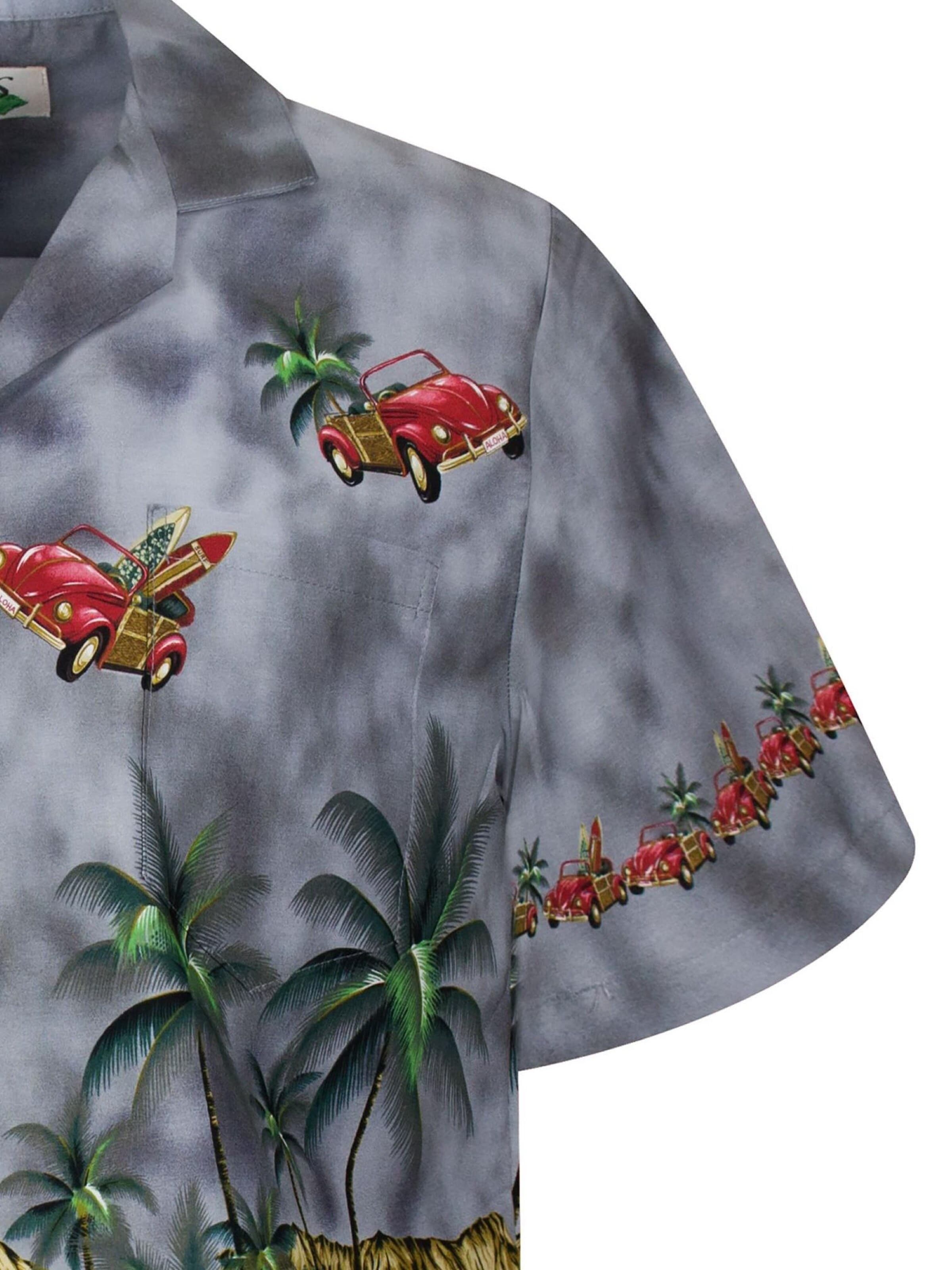 KY's Regular fit Button Up Shirt 'Fliegende Autos' in Grey