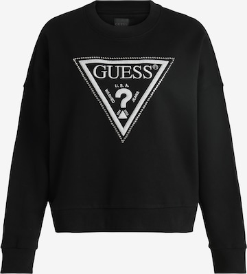Bluză de molton de la GUESS pe negru: față