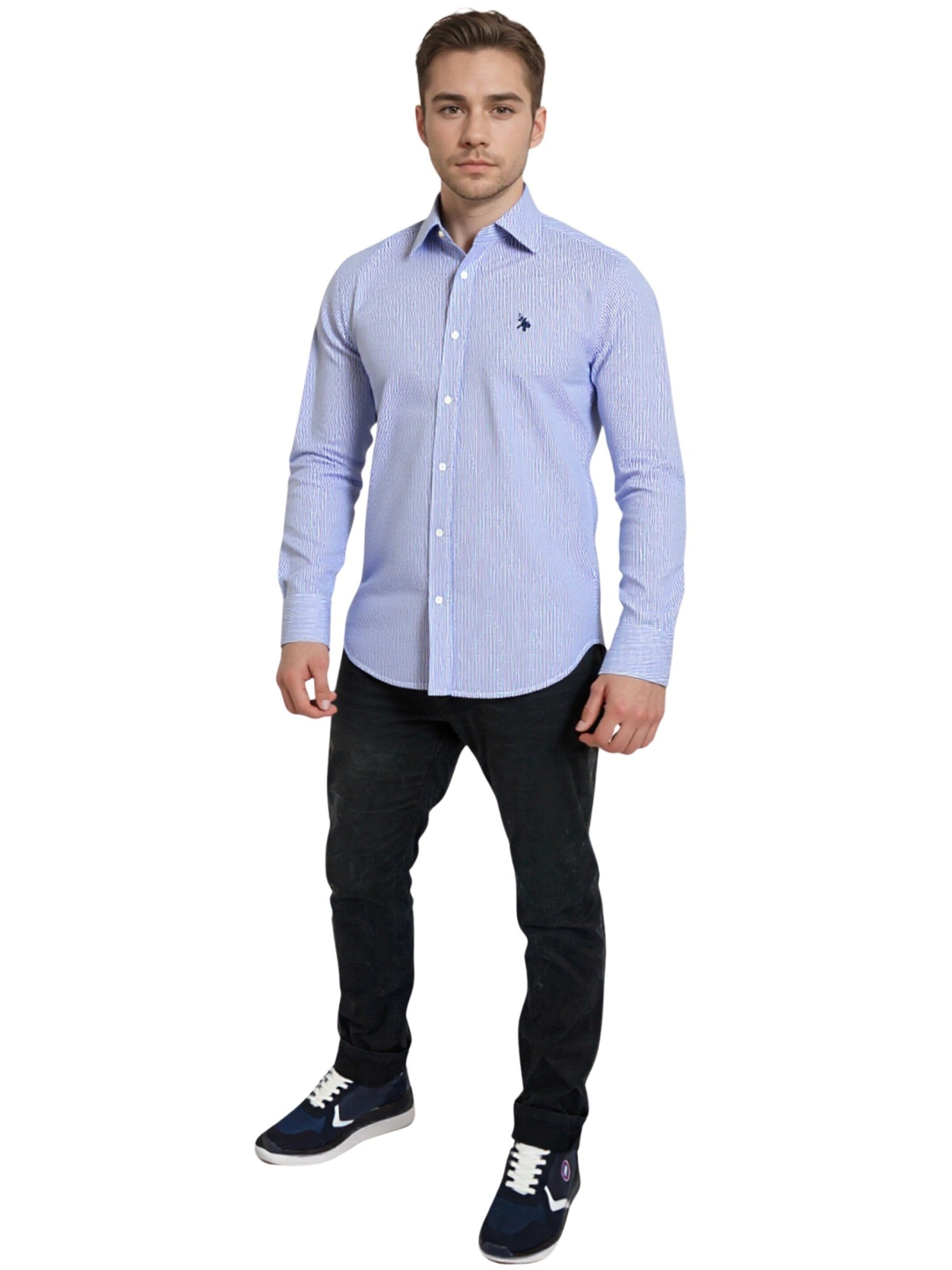 Coupe regular Chemise U.S. POLO ASSN. en bleu : devant