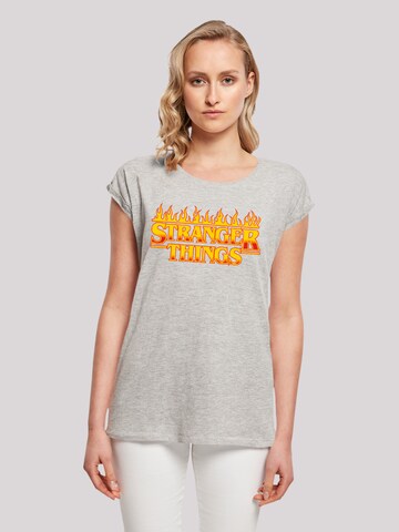 F4NT4STIC Shirt 'Stranger Things Fire Women Netflix TV Series' in Grey: front
