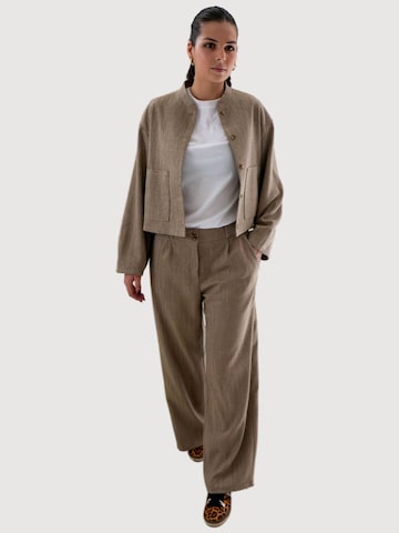 WEARABLE STORIES Wide Leg Bundfaltenhose 'Joy' in Beige