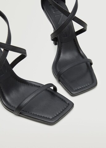 MANGO Strap Sandals in Black