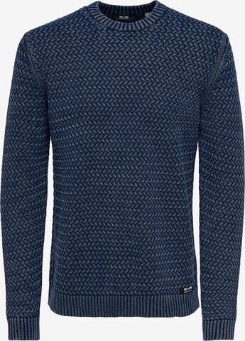 Only & Sons Sweater 'Wing' in Blue: front