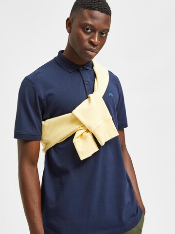 T-Shirt 'Aze' SELECTED HOMME en bleu