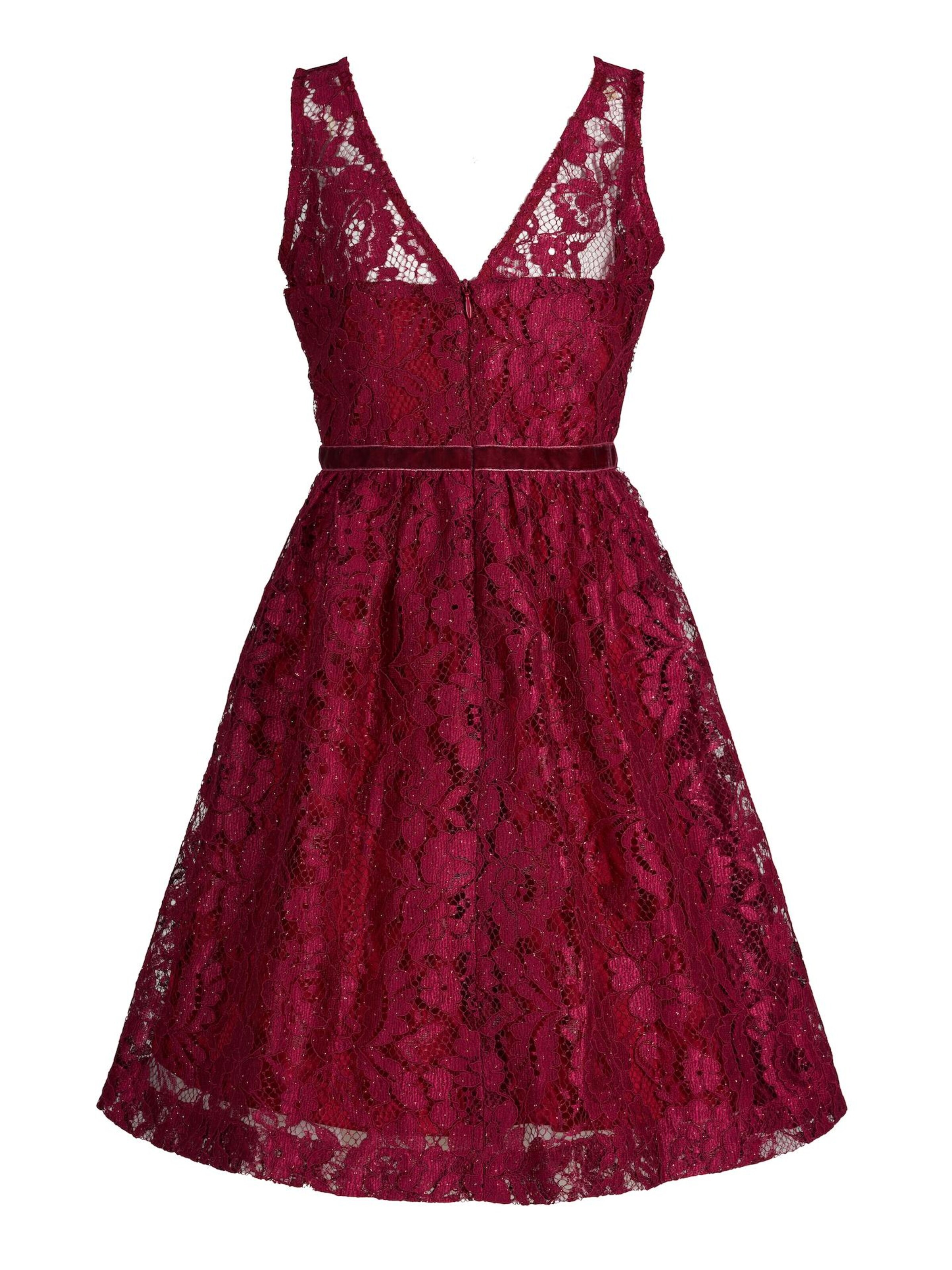La V Jurk 'La V elegante kant jurk' in Rood