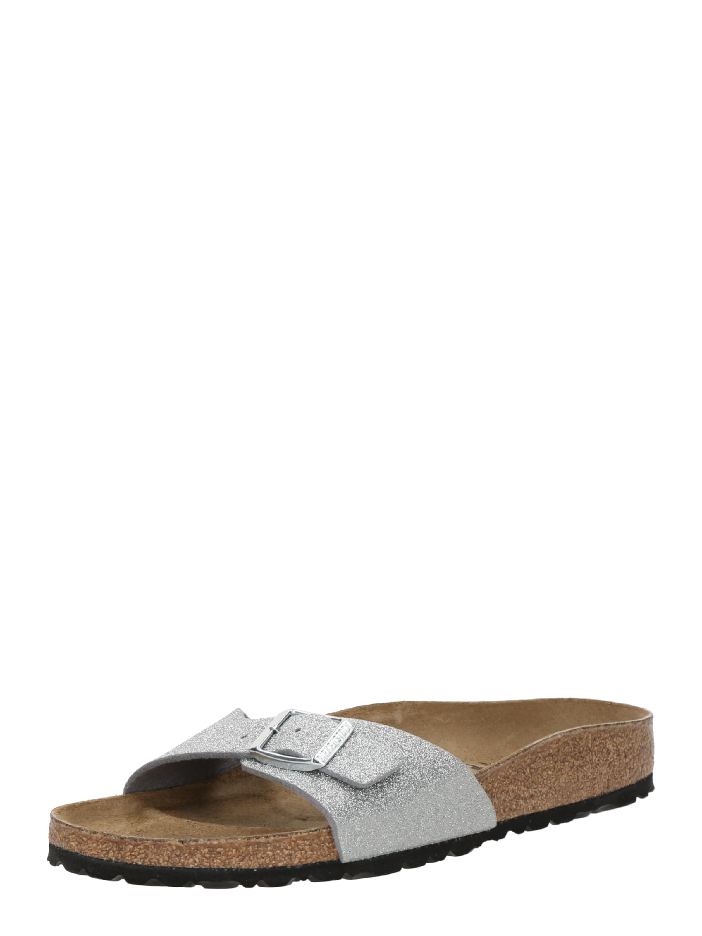 BIRKENSTOCK - Sapato aberto 'Madrid' em prata: frente