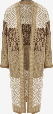 Jalene Knit Cardigan in Beige: front