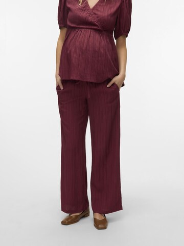 MAMALICIOUS Wide Leg Bukser i rød: forside