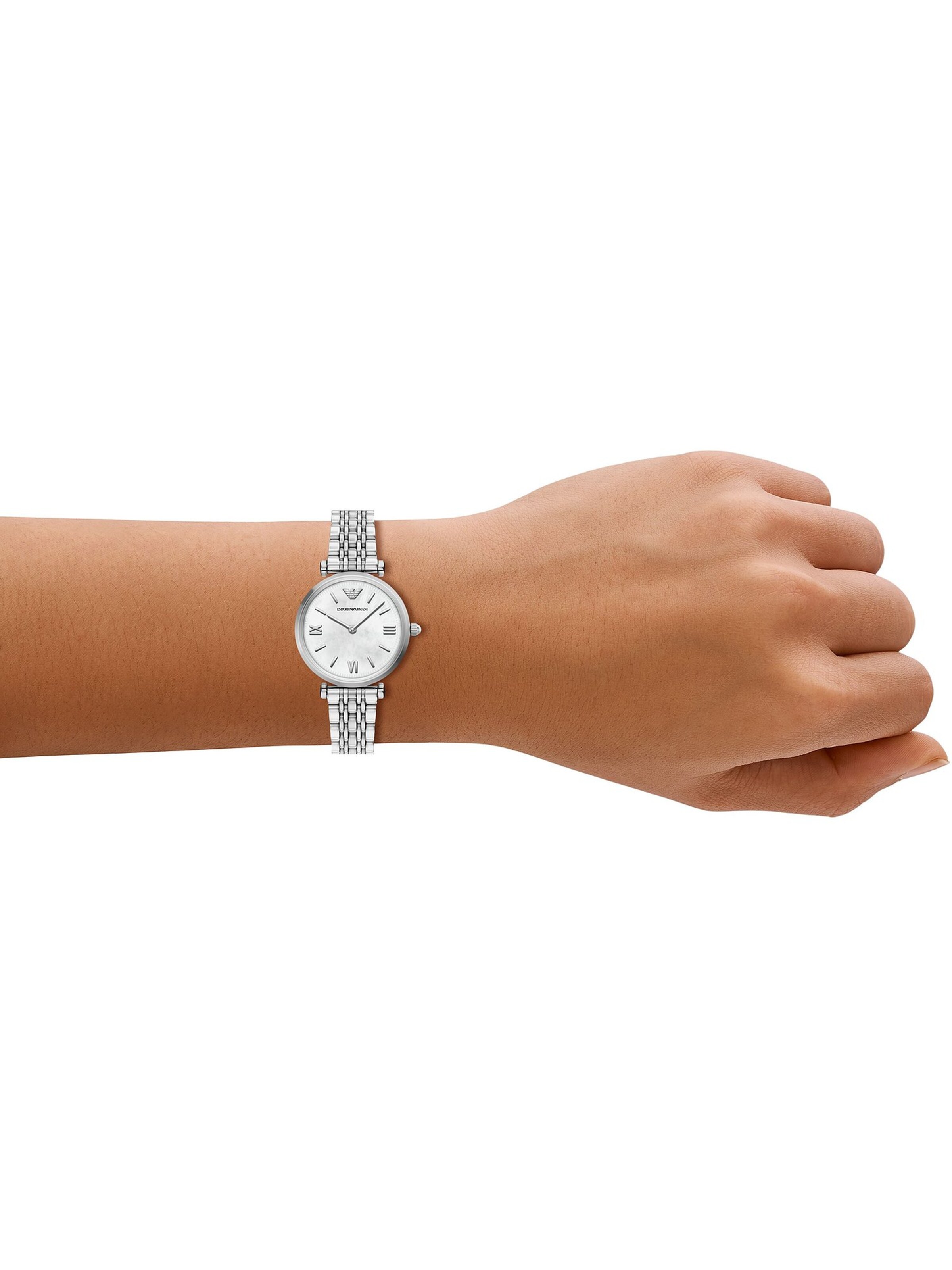 Emporio Armani Analoguhr in Silber: Vorderseite