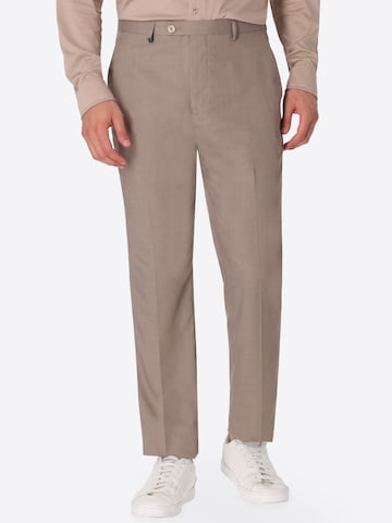 Distretto12 - regular Pantalón de pinzas 'ALABASTRO' en beige: frente