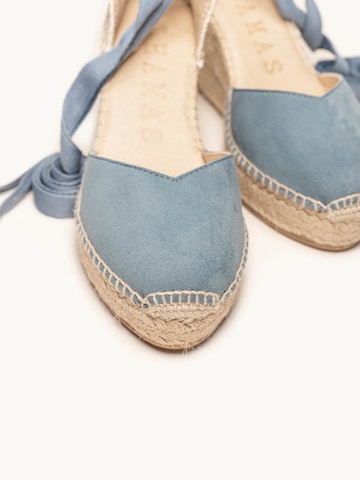 Alhamas - Sandália 'Alpargata Cuña 8 cm' em azul