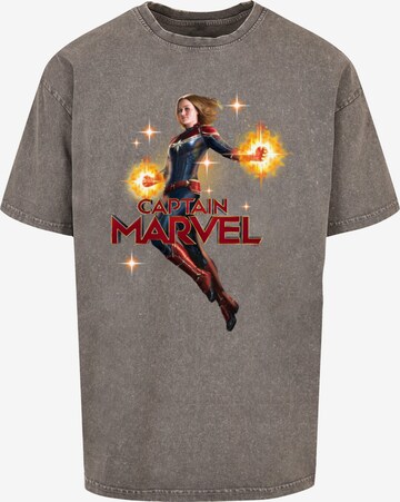 ABSOLUTE CULT Shirt 'Captain Marvel - Carol Danvers' in Grijs: voorkant