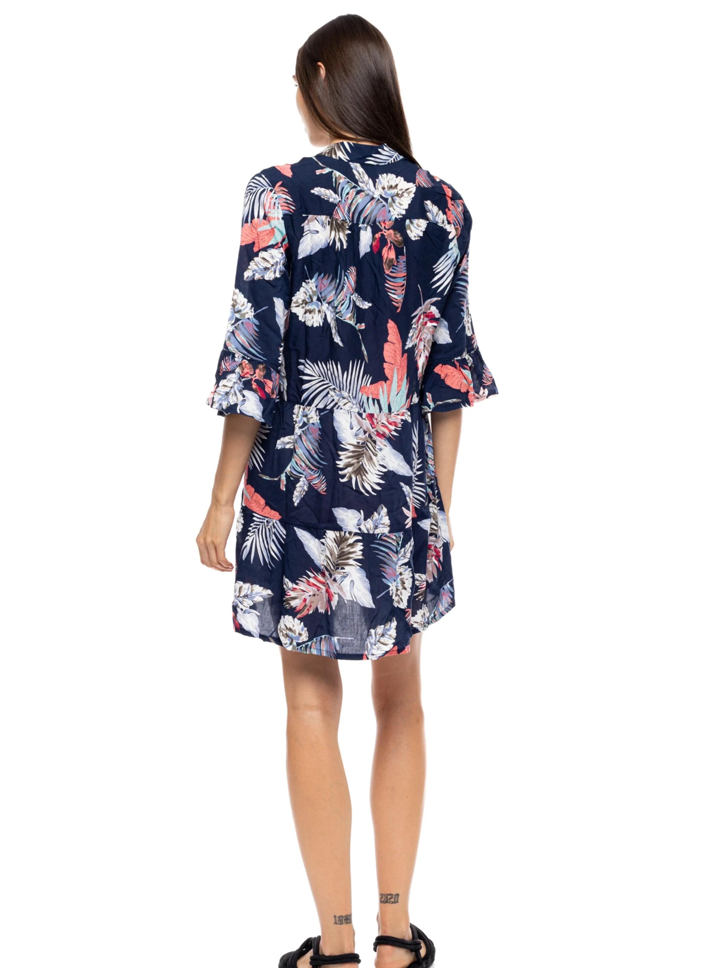 Pink Label - Vestido de verão 'BEACHWEAR TROPICAL' em azul