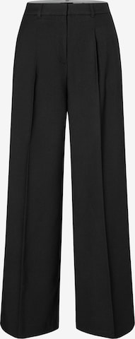 MORE & MORE Wide leg Pleated Pants in Black: front