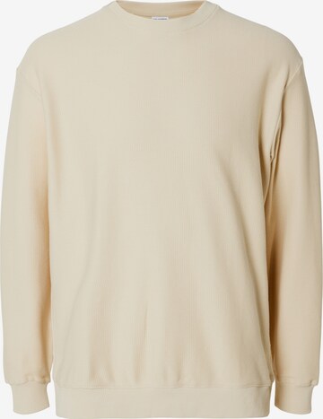 SELECTED HOMME Sweatshirt 'OSKAR' i beige: framsida