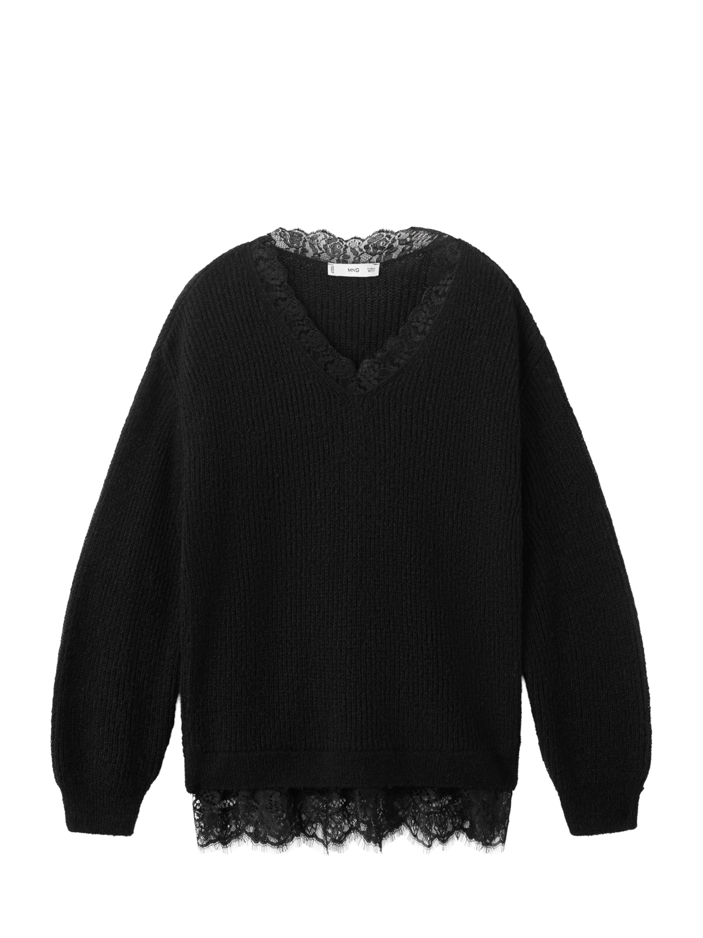 MANGO Pulover 'ENCARNA' | črna barva: sprednja stran
