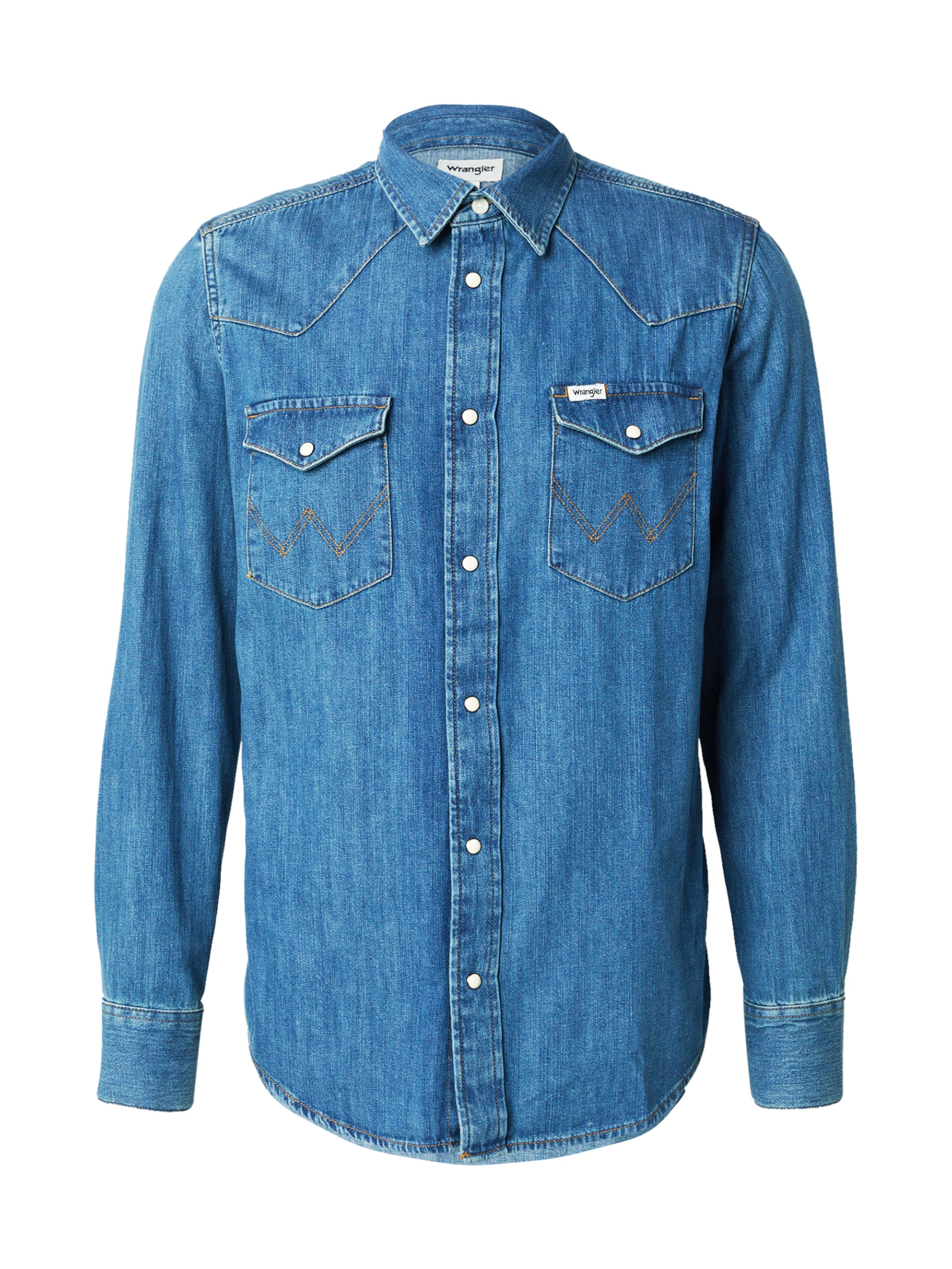 WRANGLER Srajca 'WESTERN' | modra barva: sprednja stran