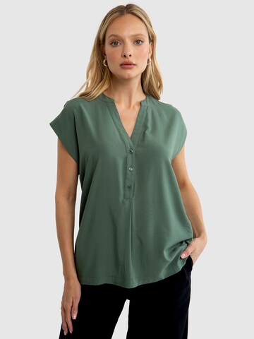 BIG STAR Blouse ' WINI ' in Groen: voorkant