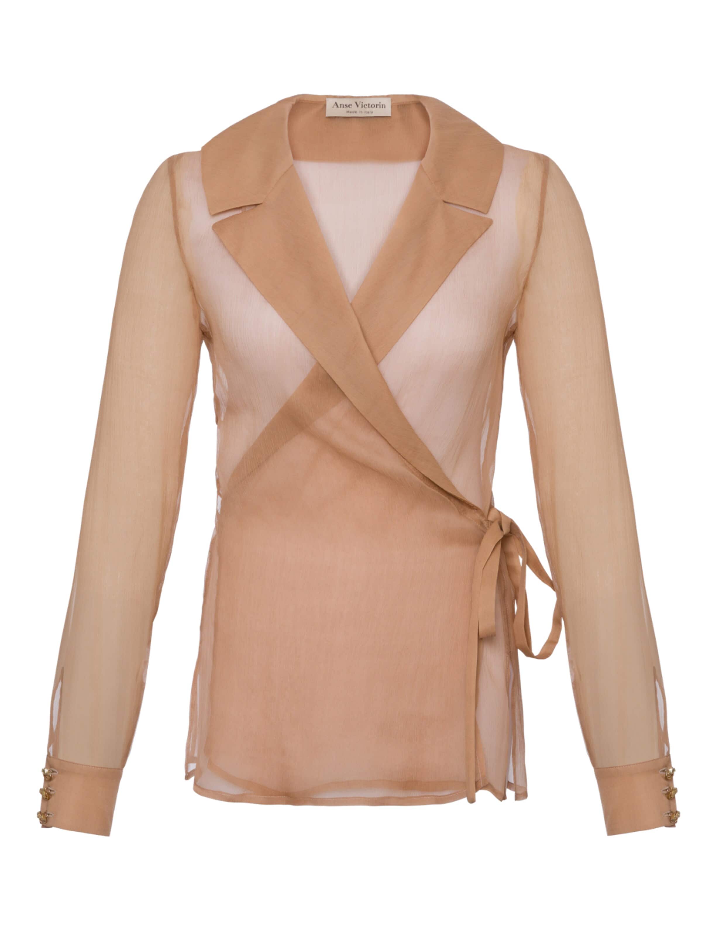 Anse Victorin Bluse 'Eva'‌‌‌ in Beige: Vorderseite
