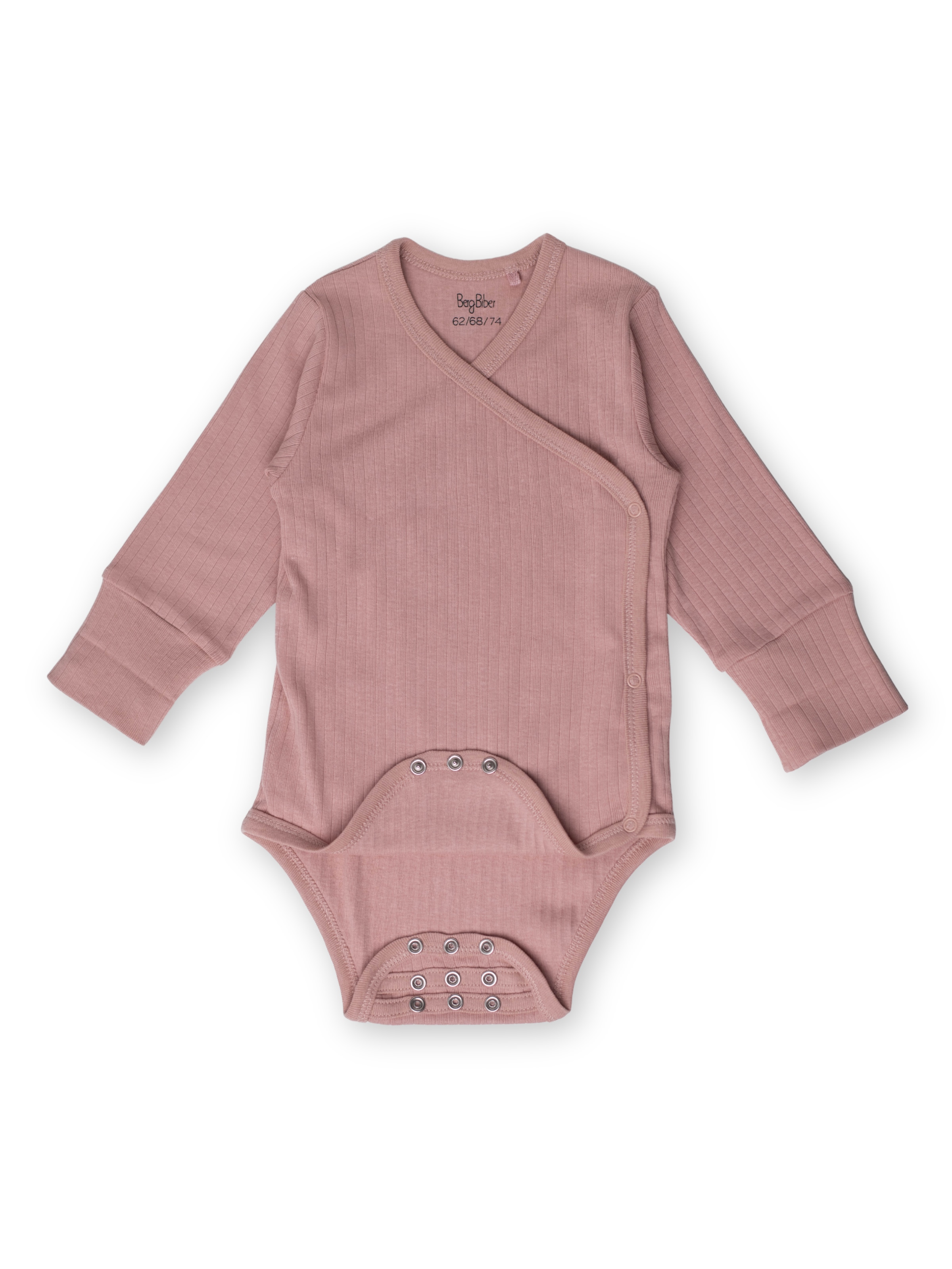 BergBiber Strampler/Body 'Niko'‌ in Pink: Vorderseite