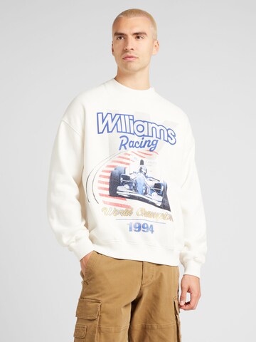 Abercrombie & Fitch Sweatshirt 'FORMULA ONE CHASE' in Wit: voorkant
