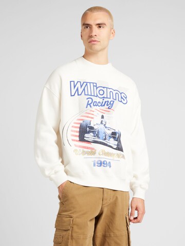 Abercrombie & Fitch Sweatshirt 'FORMULA ONE CHASE' in Weiß: Vorderseite