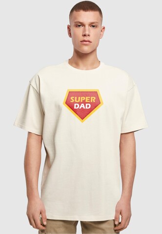 Merchcode Shirt 'Fathers Day - Super Dad' in Beige: voorkant