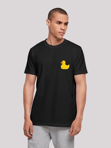 F4NT4STIC Shirt 'Yellow Rubber Duck' in Zwart: voorkant
