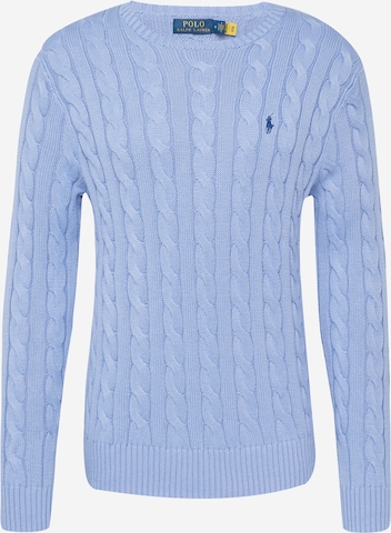 Polo Ralph Lauren Regularny krój Sweter 'DRIVER' w kolorze niebieski: przód