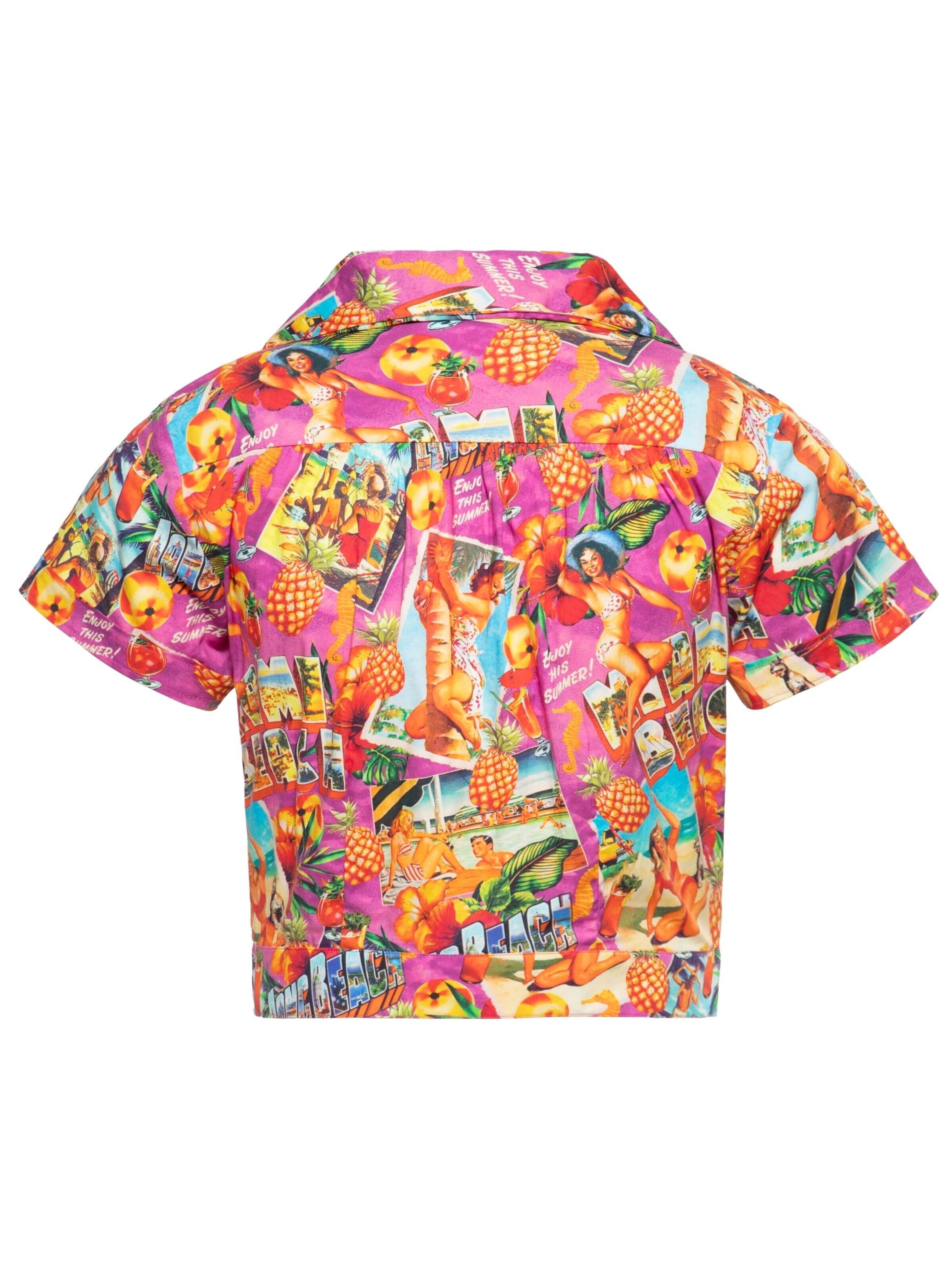 Queen Kerosin Bluse 'Miami & Long Beach'‌‌‌‌‌‌‌‌‌‌ in Mischfarben