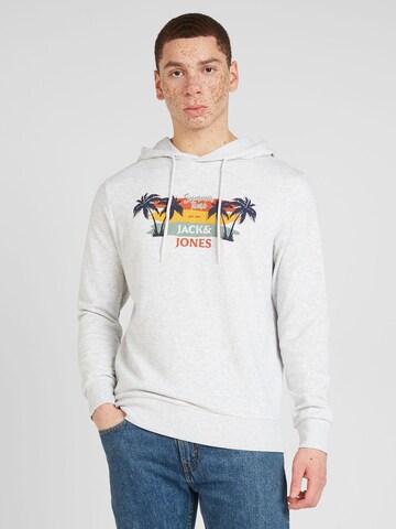 JACK & JONES Суичър 'SUMMER VIBE' в бяло: отпред