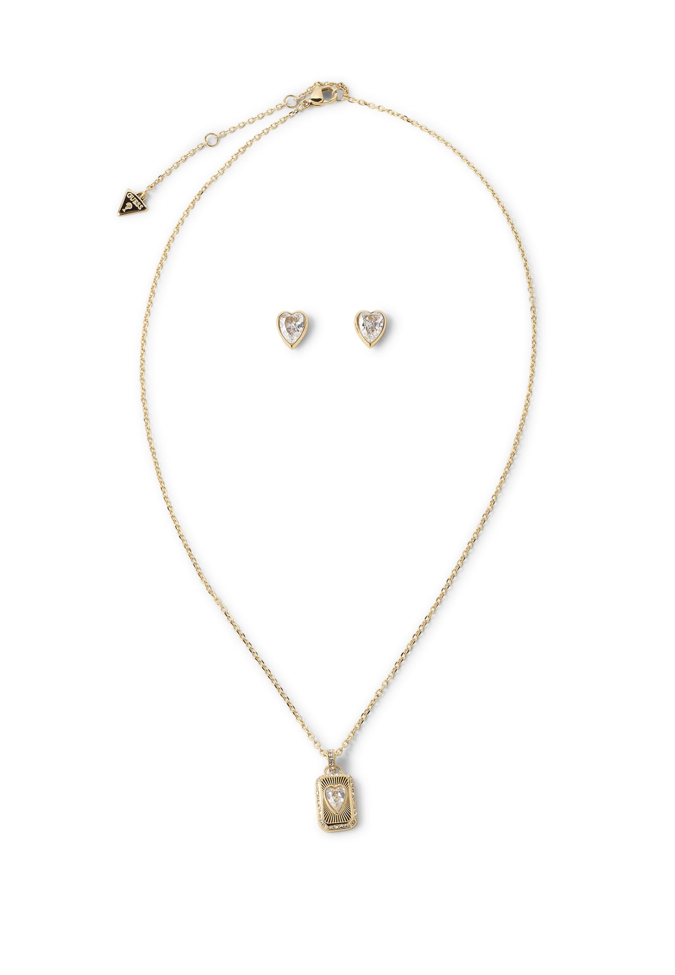 GUESS Σετ κοσμημάτων 'CRYSTAL LOVE' σε χρυσό: μπροστά