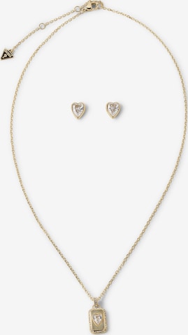 GUESS Zestaw biżuterii 'CRYSTAL LOVE' w kolorze złoty: przód