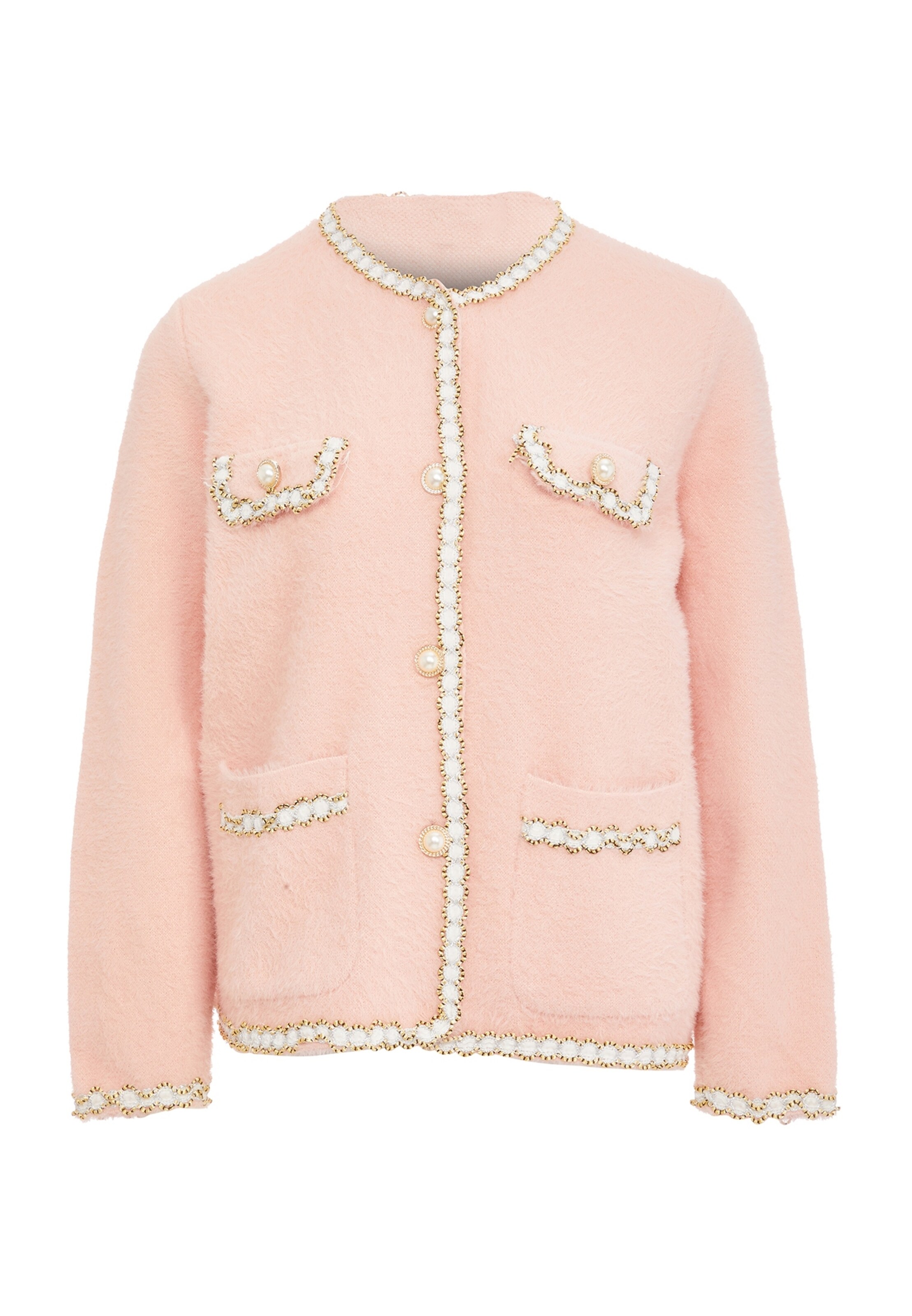 CARNEA Knit cardigan in Pink: front