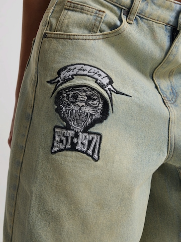 Baggy Jeans de la Ed Hardy pe albastru