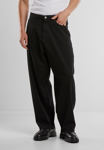 Urban Classics Regular Tapered Twill Baggy Pants ' ' in Schwarz: Vorderseite