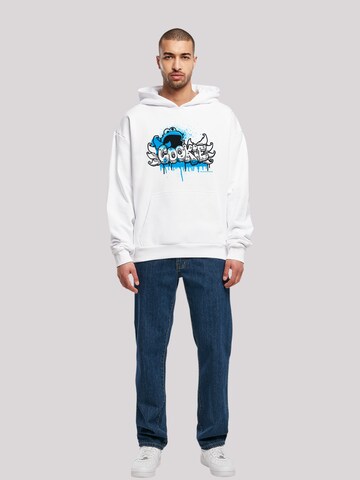 F4NT4STIC Sweatshirt 'Sesame Street Cookie Fingers Graffiti' in White