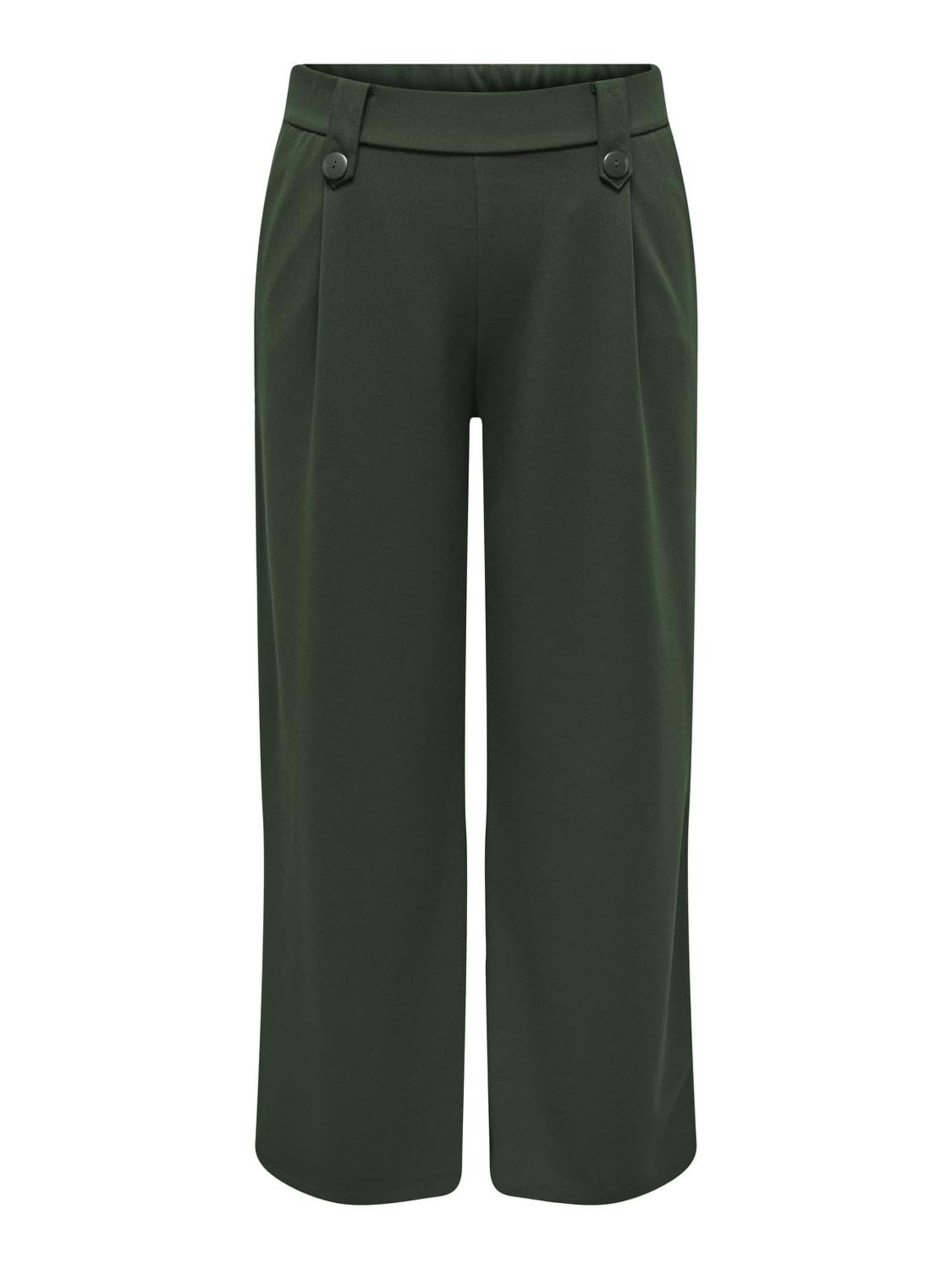 ONLY Carmakoma Wide leg Bandplooibroek 'CARSania' in Groen: voorkant