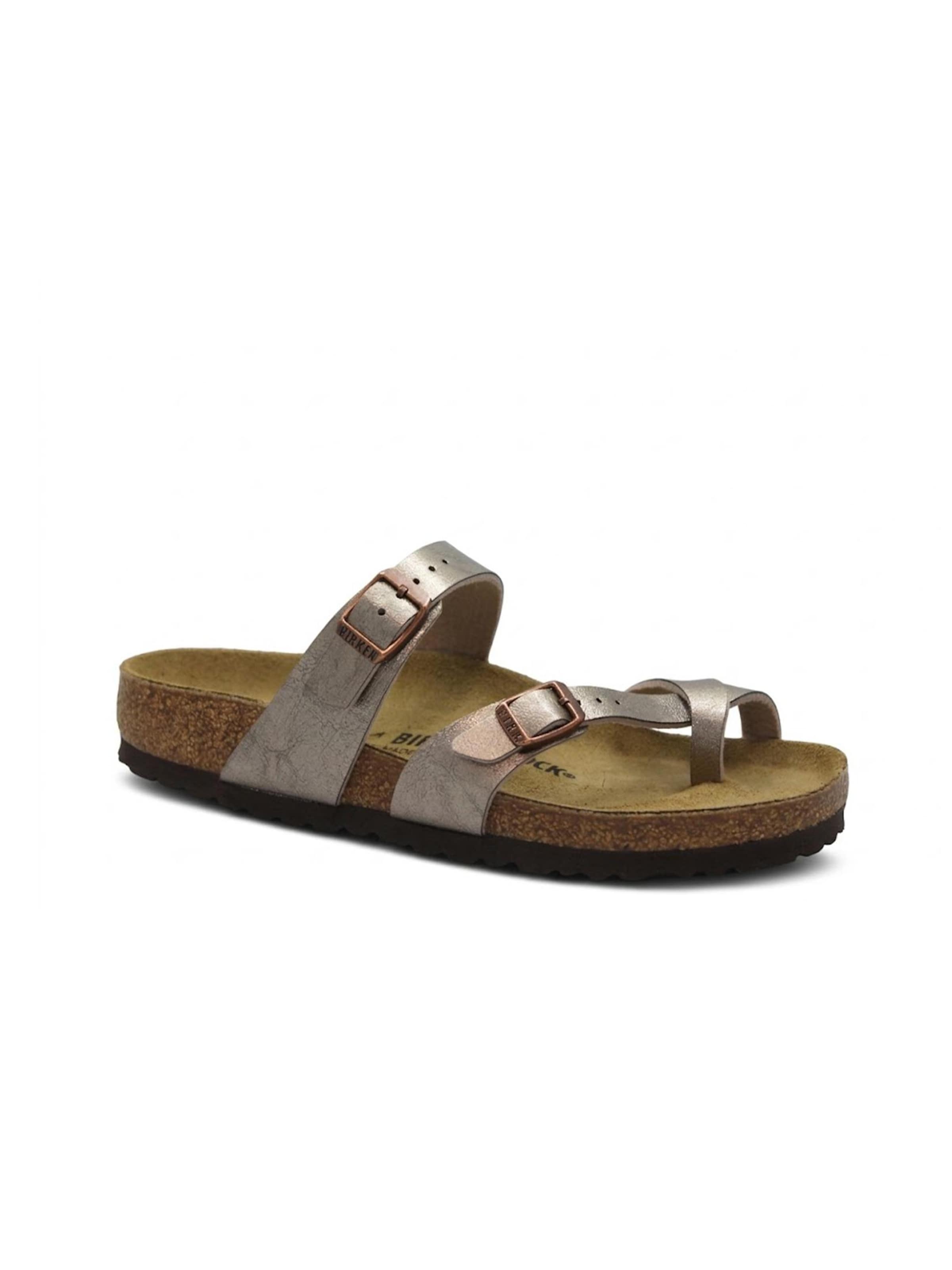 Ciabatta 'BIRKENSTOCK MAYARI 1016408 Graceful Taupe marrone metalizzato ciabatte donna infradito' di BIRKENSTOCK in marrone: frontale