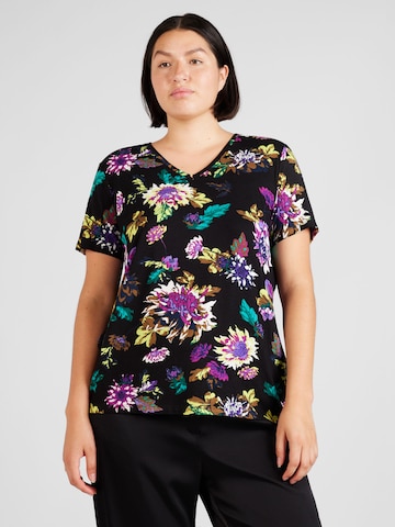 ONLY Carmakoma - Camiseta 'FLISA' en negro: frente