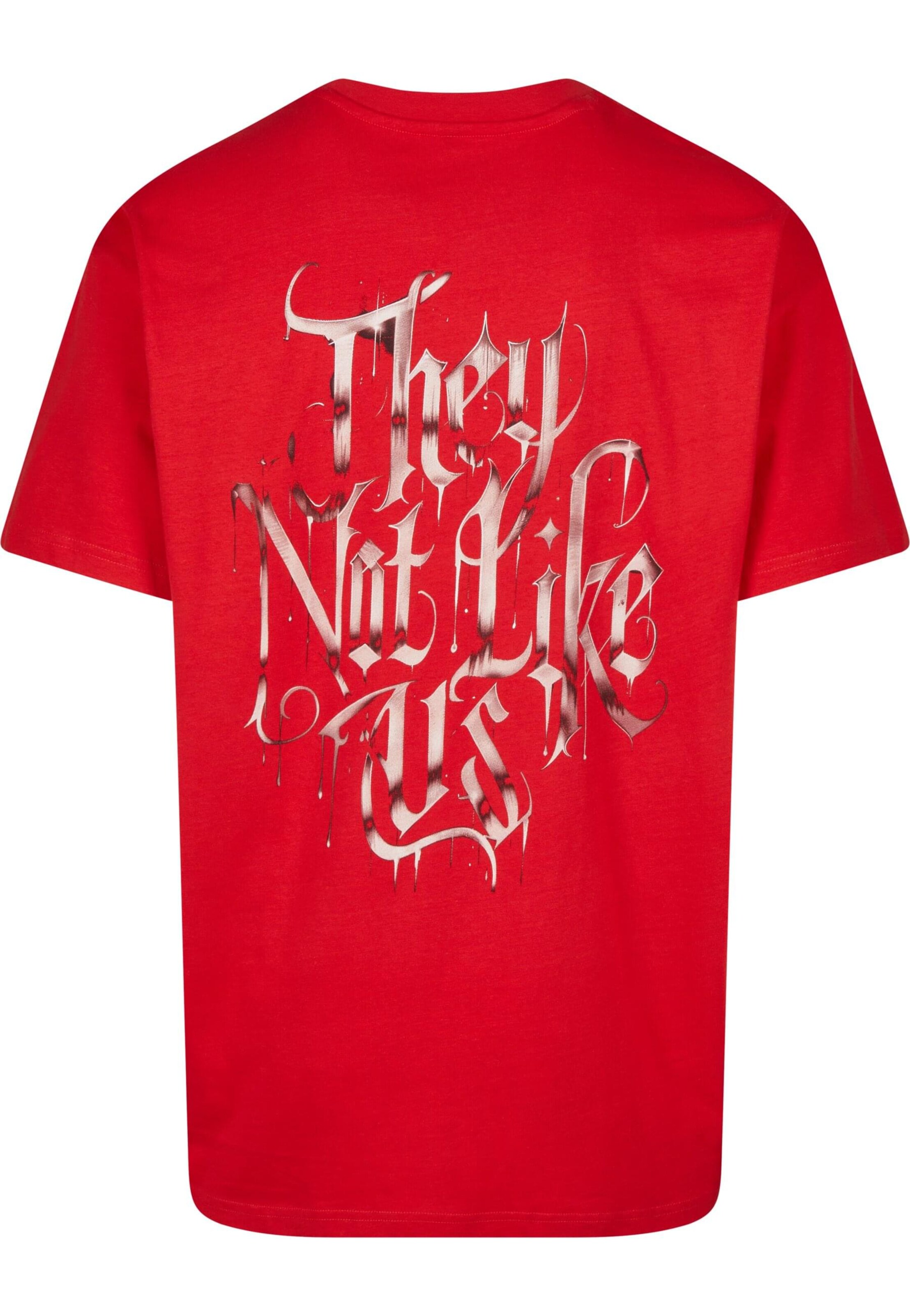 MT Upscale Tričko 'Not Like Us' – červená