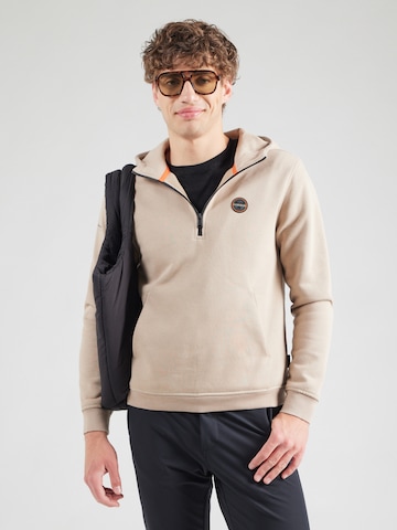 NAPAPIJRI Sweatshirt 'B-BADGE' in Beige: Vorderseite