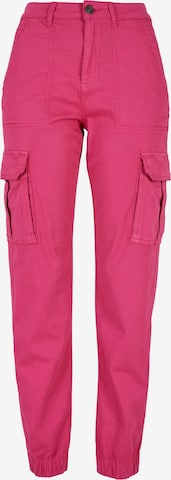 Effilé Pantalon cargo Urban Classics en rose : devant