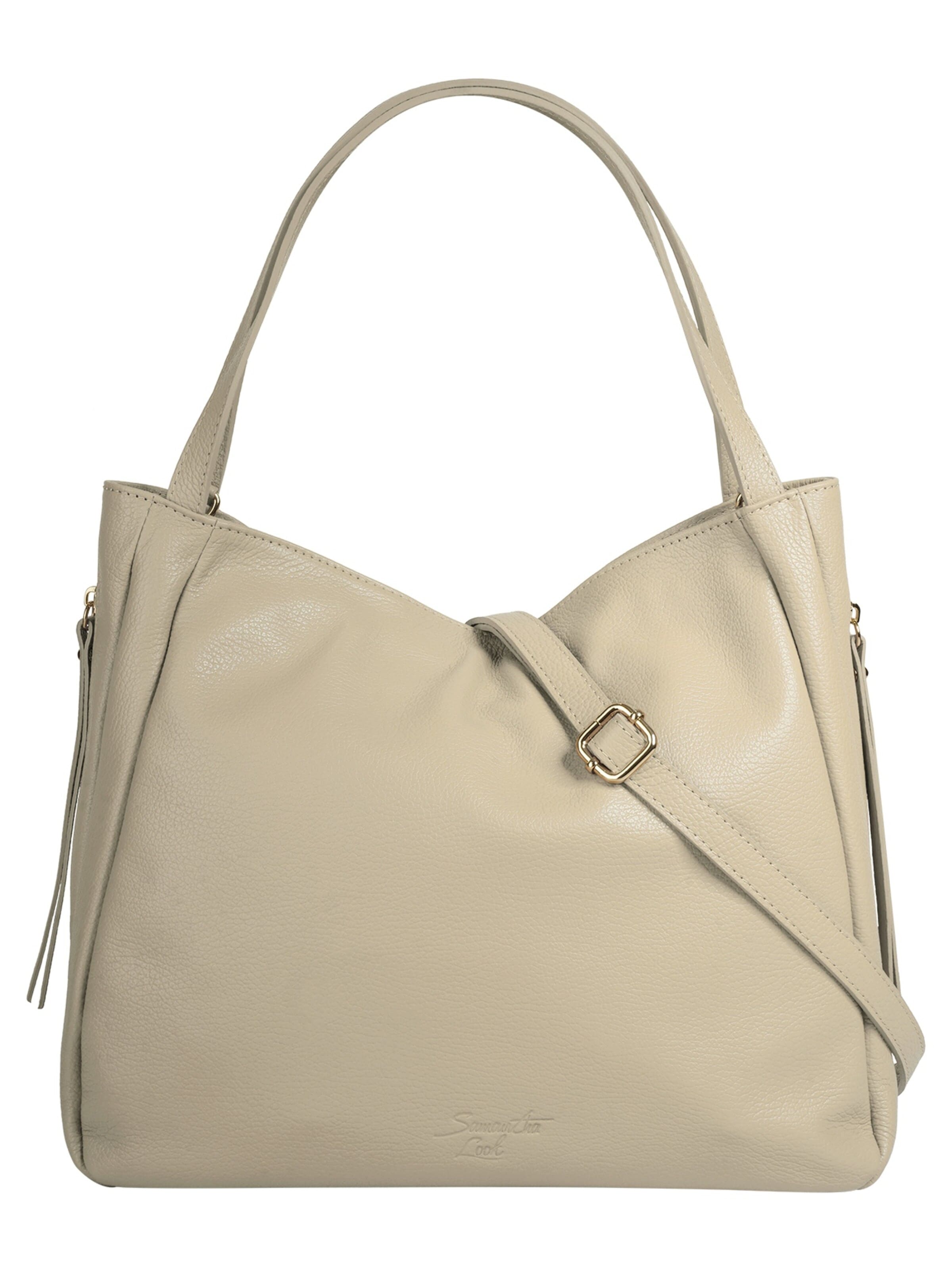 Samantha Look Crossbody Bag in Beige: front