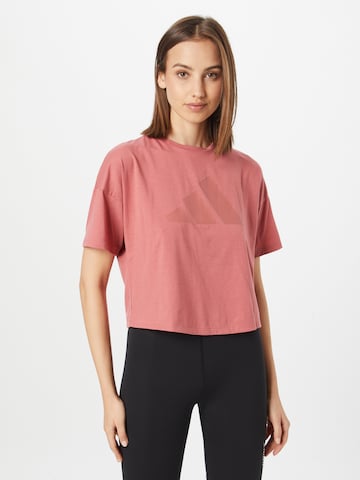 ADIDAS PERFORMANCE Functioneel shirt 'Icons 3 Bar' in Roze: voorkant