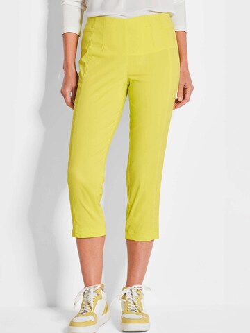 Coupe slim Pantalon 'Louisa' Goldner en vert : devant